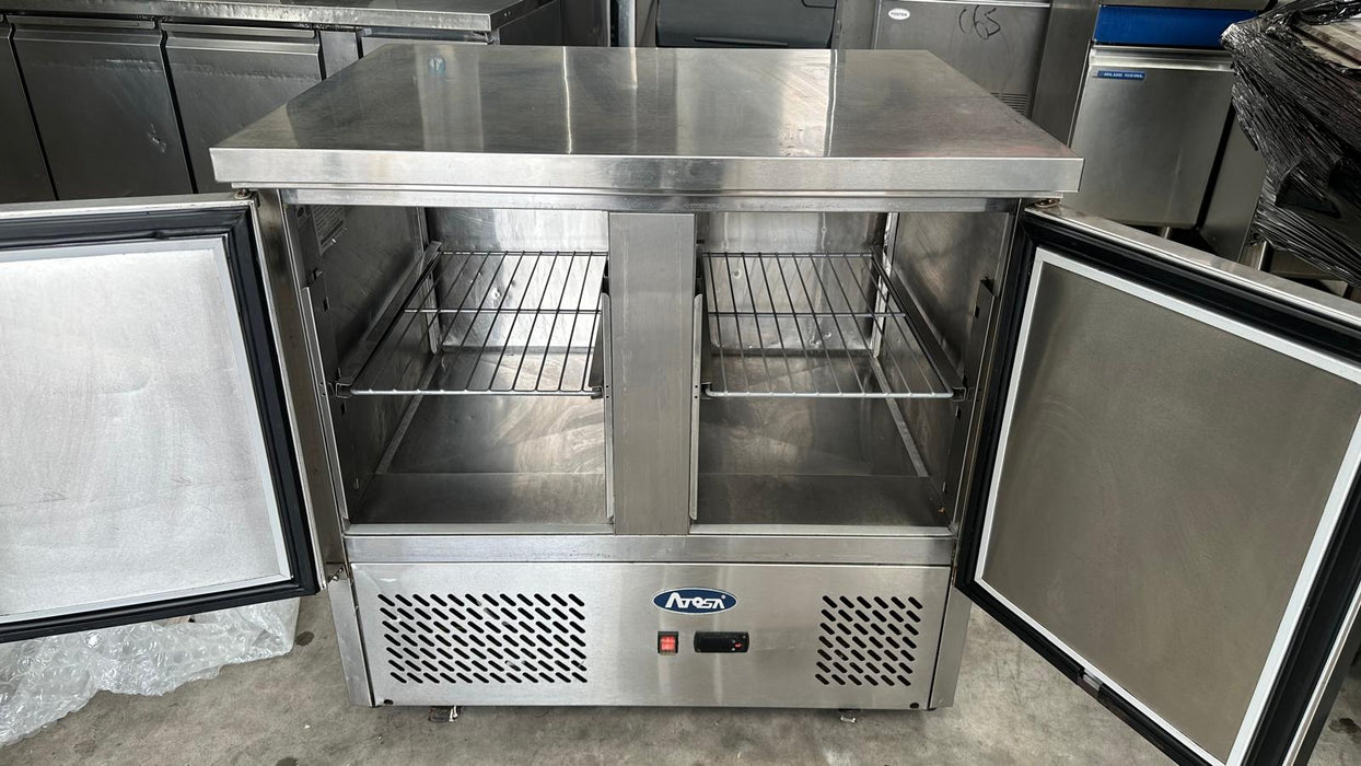 Commercial Atosa ESL3801 - 2 Doors Table Saladette Fridge - Refurbished Canmac Catering Equipment