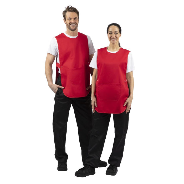 Whites Tabard With Pocket Red Whites Chefs Clothing