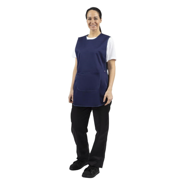 Tabard With Pocket Navy Blue Whites Chefs Clothing