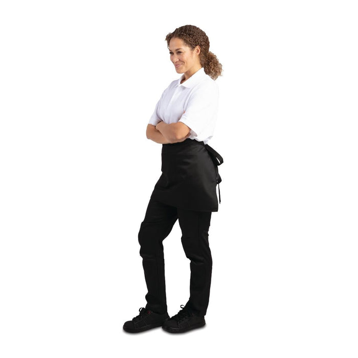 Whites Short Bistro Aprons Black (5 Pack) Whites Chefs Clothing
