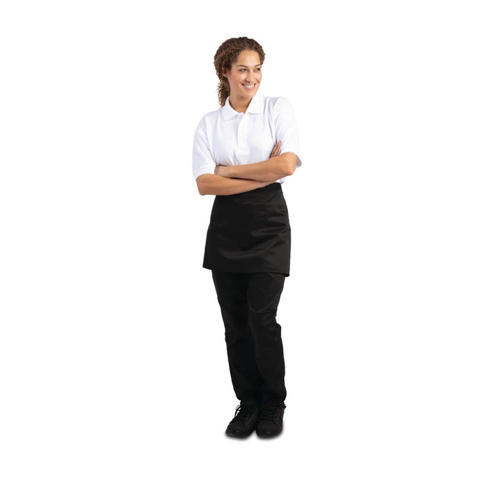 Whites Short Bistro Aprons Black (5 Pack) Whites Chefs Clothing