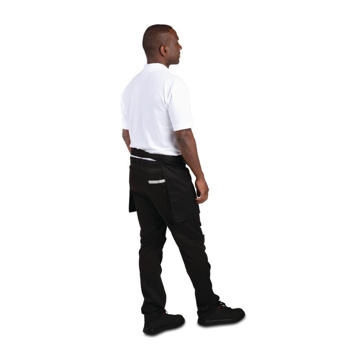 Whites Short Bistro Apron Black Whites Chefs Clothing