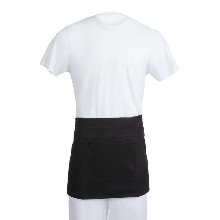 Whites Short Bistro Aprons Black (5 Pack) Whites Chefs Clothing