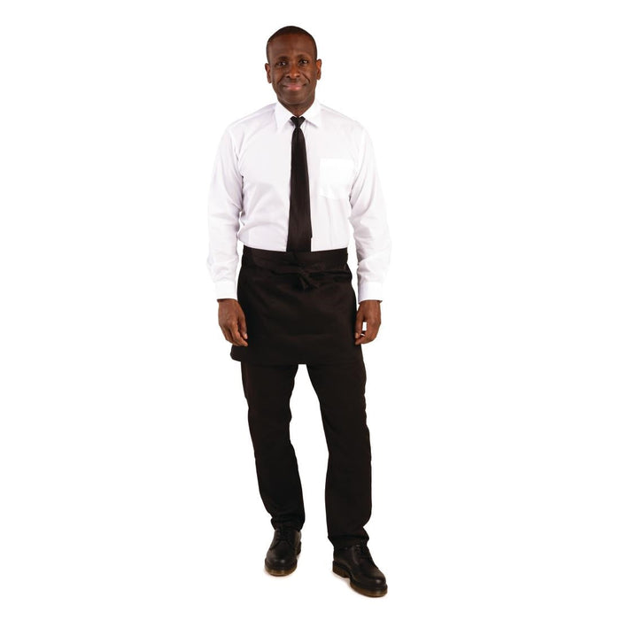 Whites Short Bistro Aprons Black (5 Pack) Whites Chefs Clothing