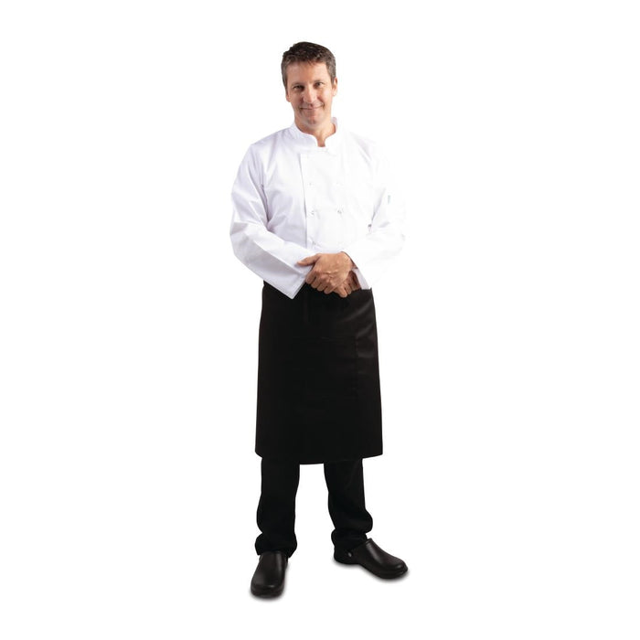 Regular Bistro Apron Black With Pocket Whites Chefs Clothing