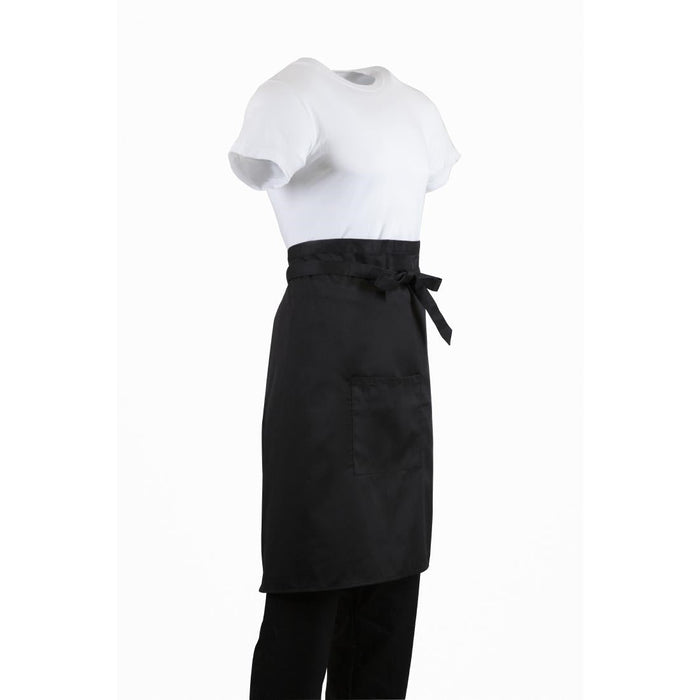 Regular Bistro Apron Black With Pocket Whites Chefs Clothing