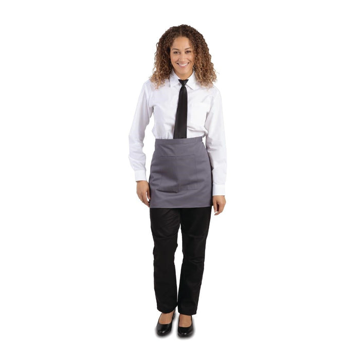 Whites Short Bistro Apron Charcoal Whites Chefs Clothing