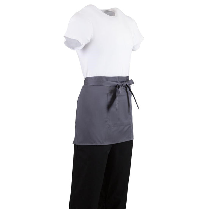 Whites Short Bistro Apron Charcoal Whites Chefs Clothing