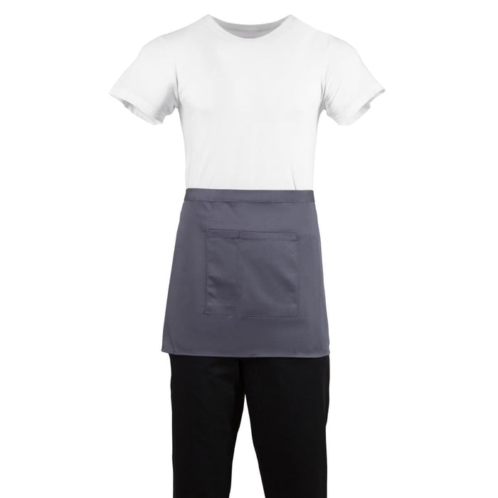 Whites Short Bistro Apron Charcoal Whites Chefs Clothing