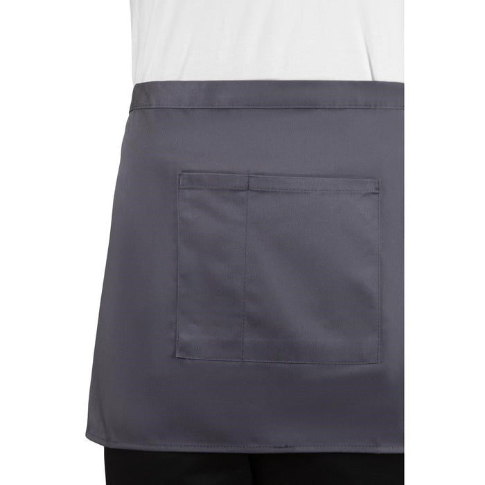 Whites Short Bistro Apron Charcoal Whites Chefs Clothing