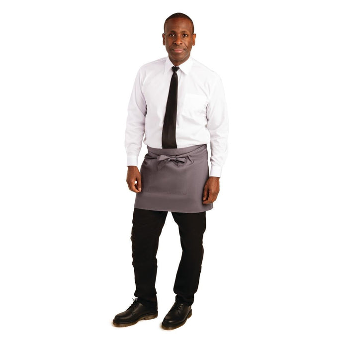 Whites Short Bistro Apron Charcoal Whites Chefs Clothing