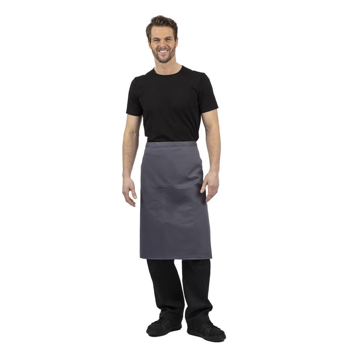 Whites Regular Bistro Apron Charcoal Whites Chefs Clothing