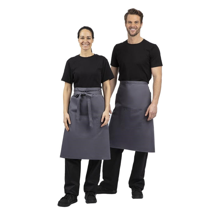Whites Regular Bistro Apron Charcoal Whites Chefs Clothing
