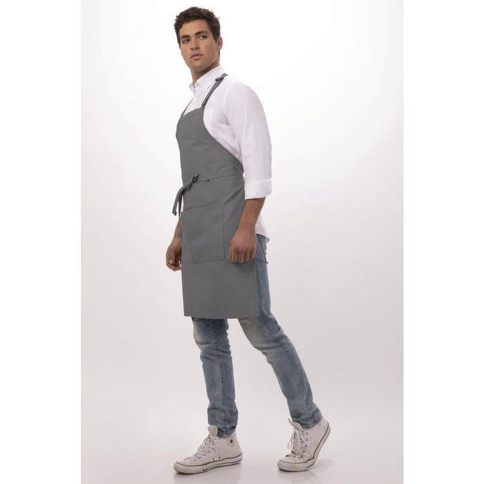 Chef Works Bib Apron Grey Chef Works