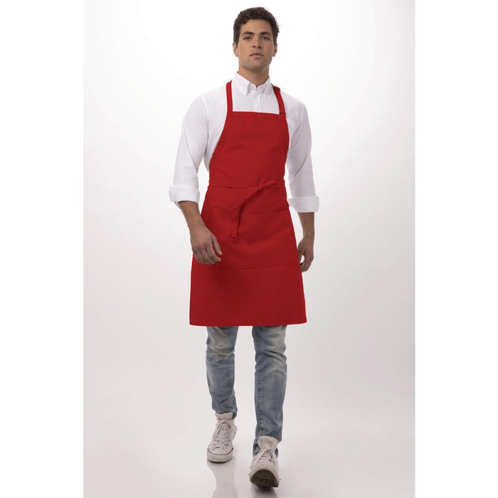 Chef Works Bib Apron Red Chef Works