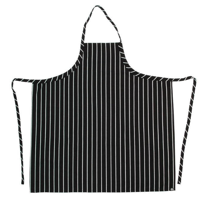 Chef Works Premium Woven Bib Apron Black and White Stripe Chef Works