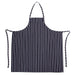 Chef Works Premium Woven Bib Apron Navy & White Stripe Chef Works