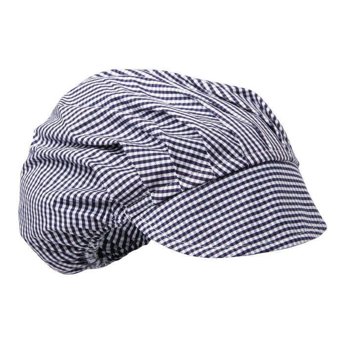 Whites Peaked Unisex Hat Blue & White Check Whites Chefs Clothing