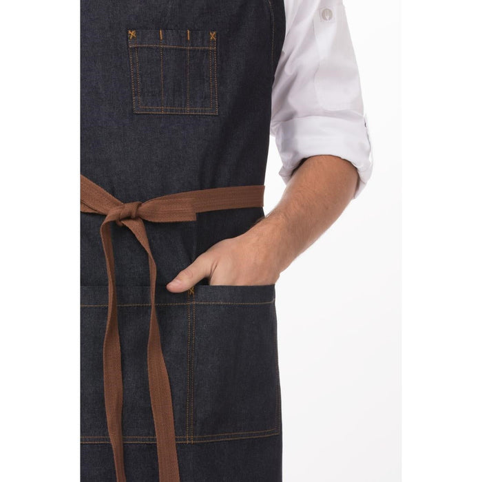 Chef Works Urban Memphis Wide Bib Apron Indigo Chef Works Urban