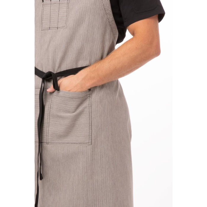 Chef Works Urban Portland Fine Stripe Bib Apron Grey Chef Works Urban