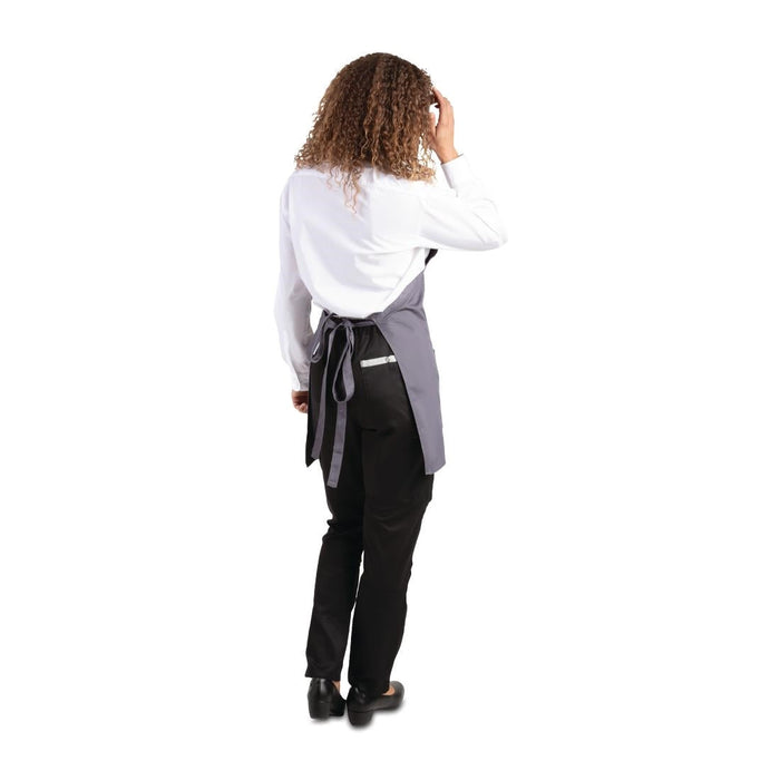 Whites V Neck Service Apron Charcoal Whites Chefs Clothing