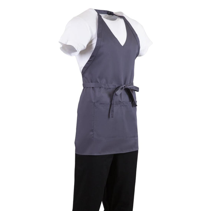 Whites V Neck Service Apron Charcoal Whites Chefs Clothing