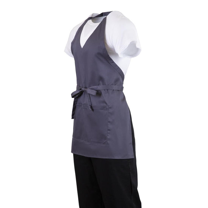 Whites V Neck Service Apron Charcoal Whites Chefs Clothing