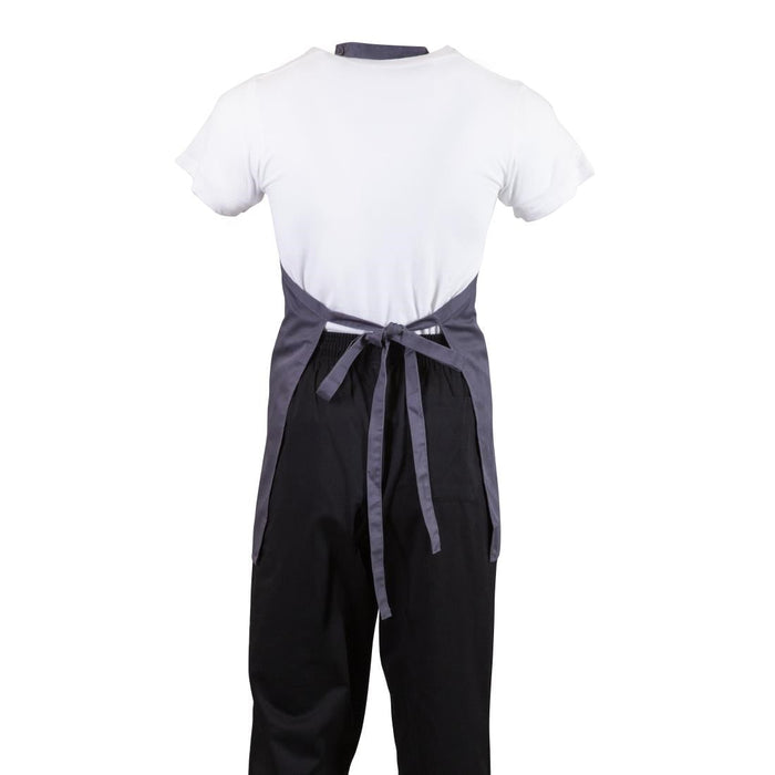 Whites V Neck Service Apron Charcoal Whites Chefs Clothing