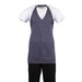 Whites V Neck Service Apron Charcoal Whites Chefs Clothing