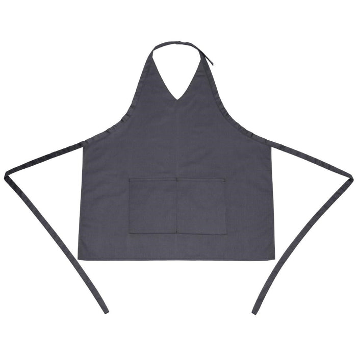 Whites V Neck Service Apron Charcoal Whites Chefs Clothing