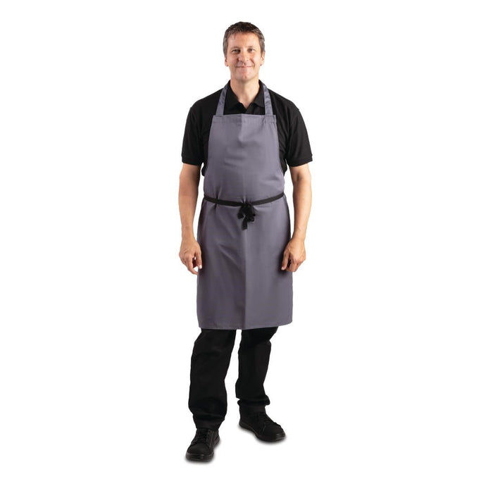 Whites Polycotton Bib Apron Charcoal Whites Chefs Clothing