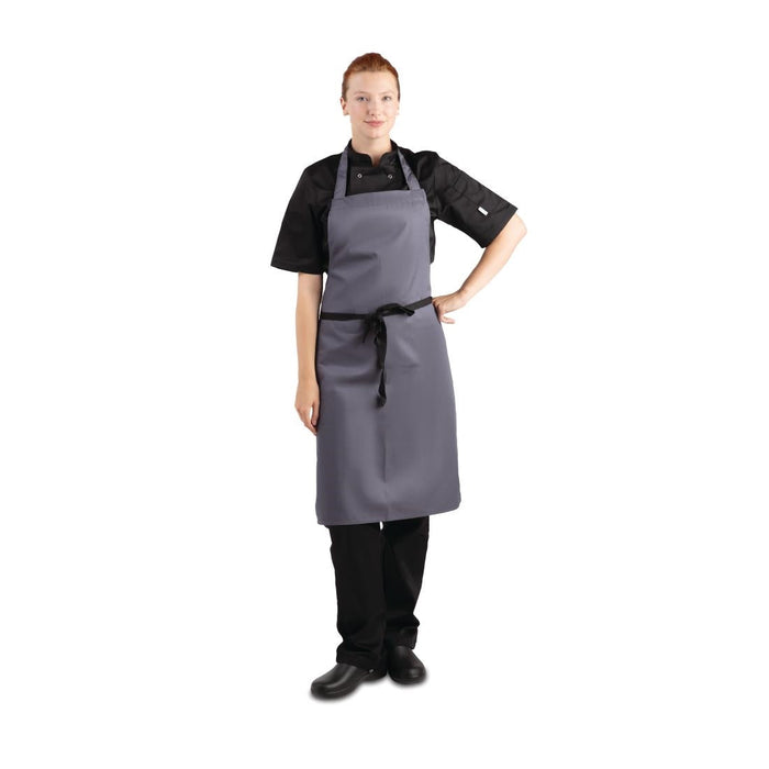 Whites Polycotton Bib Apron Charcoal Whites Chefs Clothing