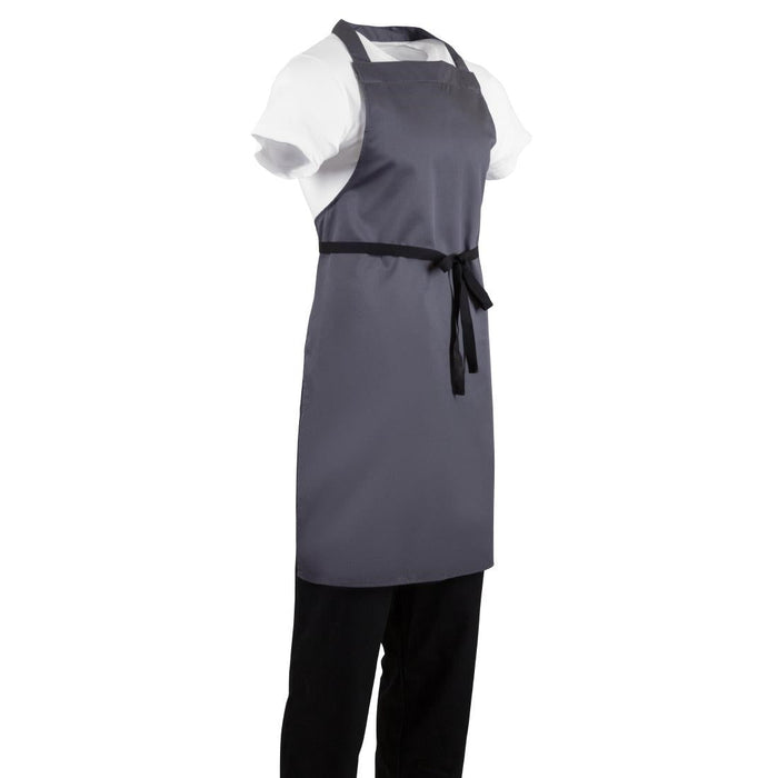 Whites Polycotton Bib Apron Charcoal Whites Chefs Clothing