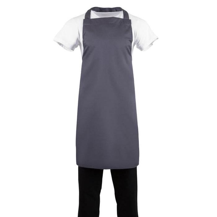Whites Polycotton Bib Apron Charcoal Whites Chefs Clothing