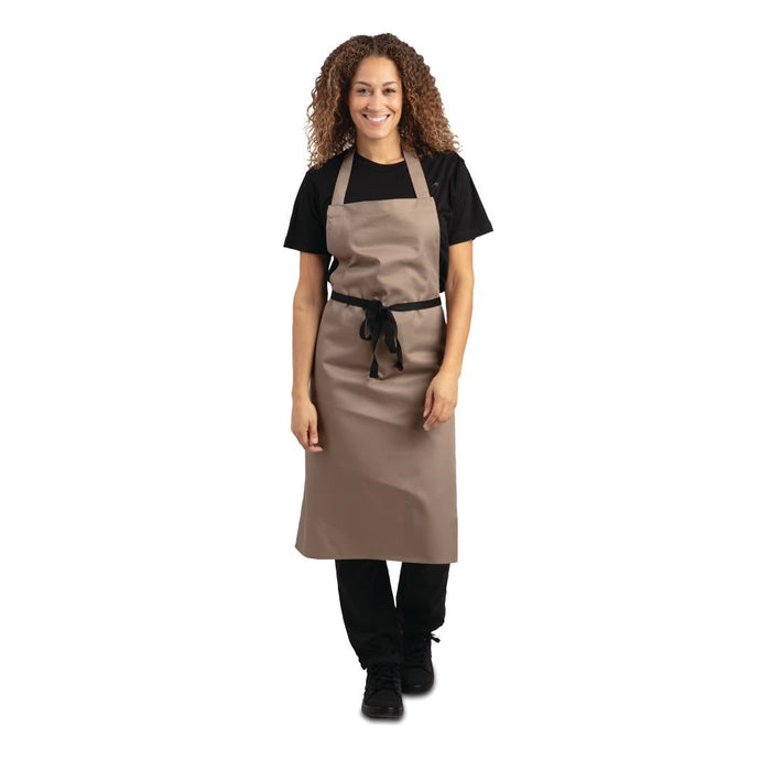 Whites Polycotton Bib Apron Tan Whites Chefs Clothing
