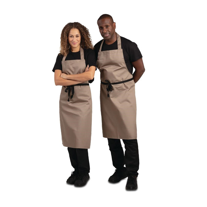 Whites Polycotton Bib Apron Tan Whites Chefs Clothing