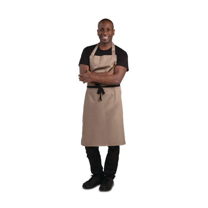 Whites Polycotton Bib Apron Tan Whites Chefs Clothing