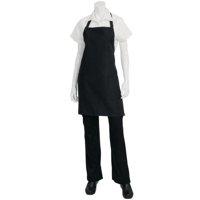 Chef Works Two Patch Pocket Bib Apron Black Chef Works