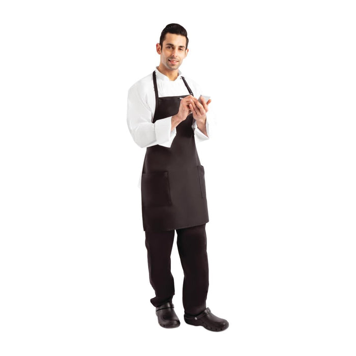 Chef Works Two Patch Pocket Bib Apron Black Chef Works