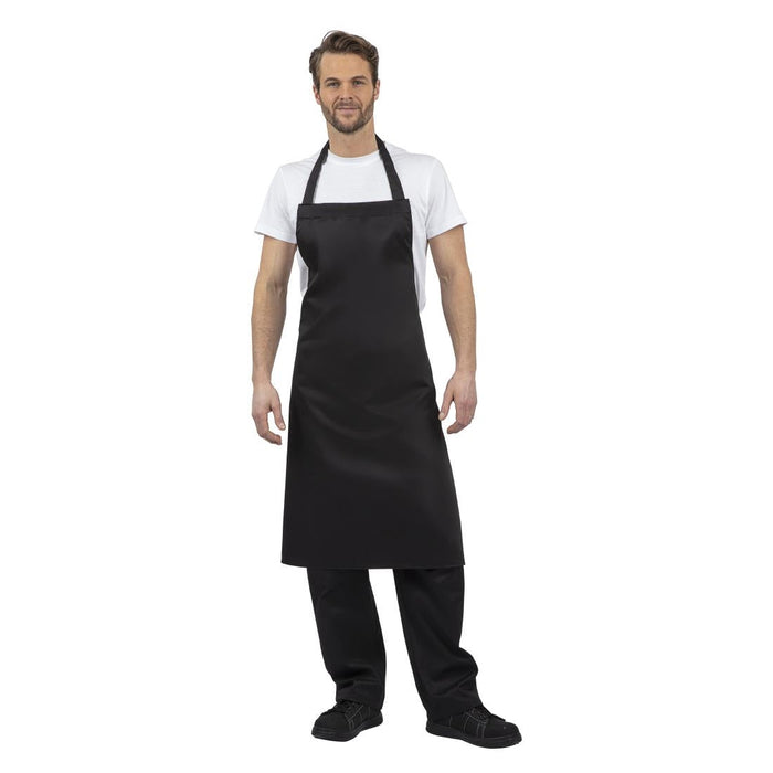Whites Polycotton Bib Apron Black XL Whites Chefs Clothing