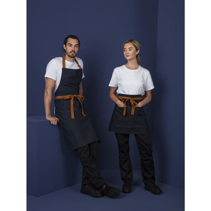Southside Bistro Apron Denim-Blue With Tan Ties Southside