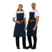 Southside X-Cross Back Apron Denim Blue Tan Ties Southside