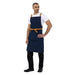 Southside X-Cross Back Apron Denim Blue Tan Ties Southside