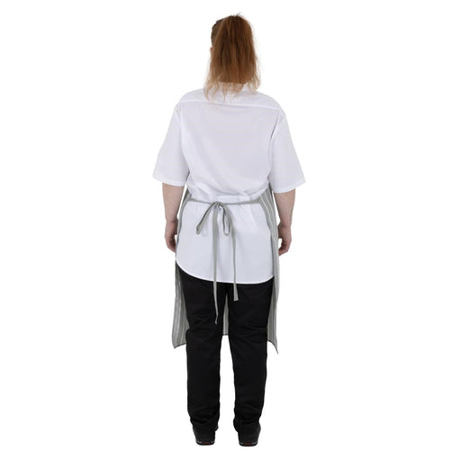 Whites Butchers Stripe Bib Apron Grey/White Whites Chefs Clothing