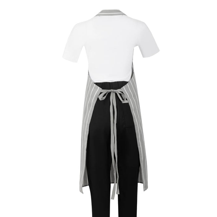 Whites Butchers Stripe Bib Apron Grey/White Whites Chefs Clothing
