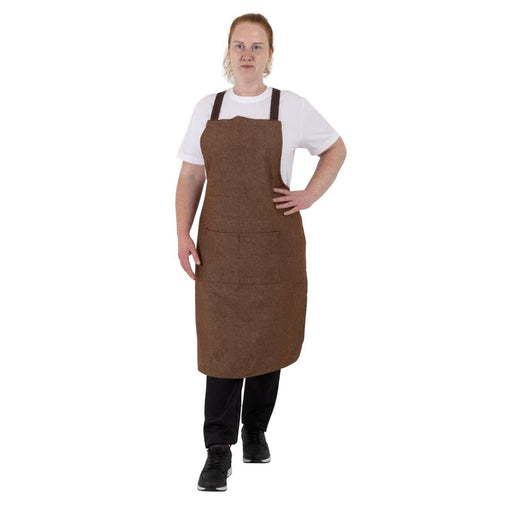 Southside X-Cross Back Bib Apron Denim Tan Southside