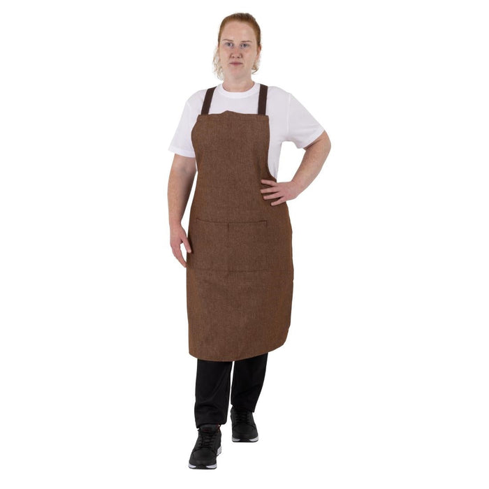 Southside X-Cross Back Bib Apron Denim Tan Southside