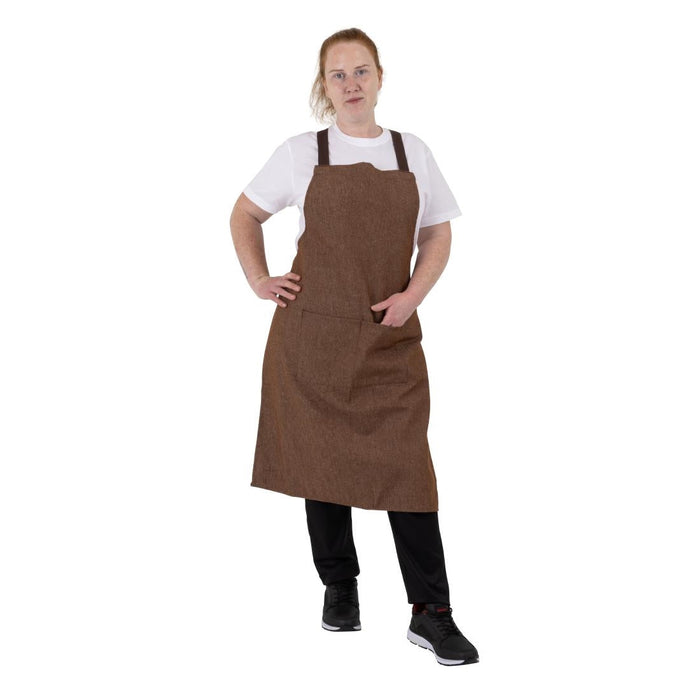 Southside X-Cross Back Bib Apron Denim Tan Southside