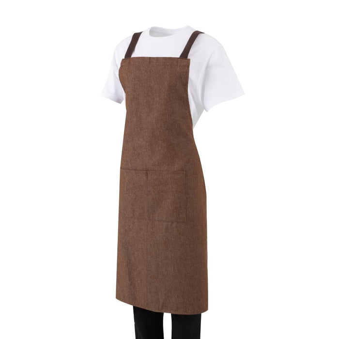 Southside X-Cross Back Bib Apron Denim Tan Southside