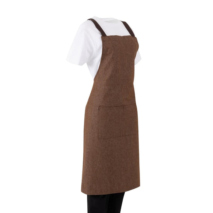 Southside X-Cross Back Bib Apron Denim Tan Southside